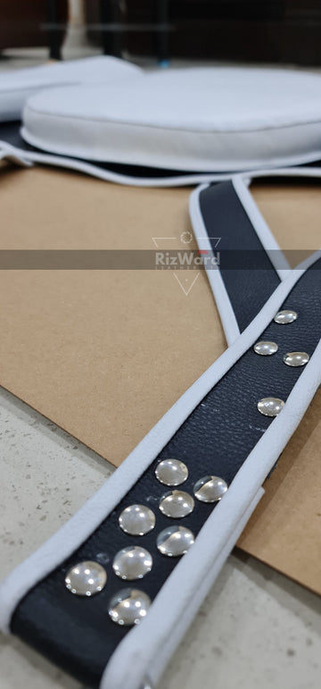 White leather BDSM swing with padded neck and back support