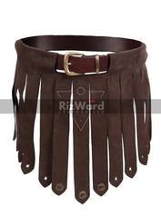 Leather Black/Brown Handmade Armour Skirt in Kilt Shaped Design
