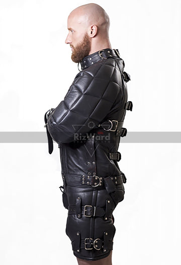 Straitjacket Top Restraint Costumes BDSM With Leather Lining