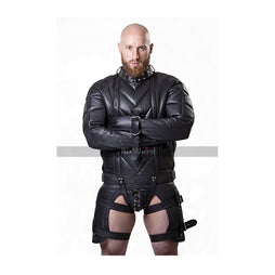 Straitjacket Top Restraint Costumes BDSM With Leather Lining