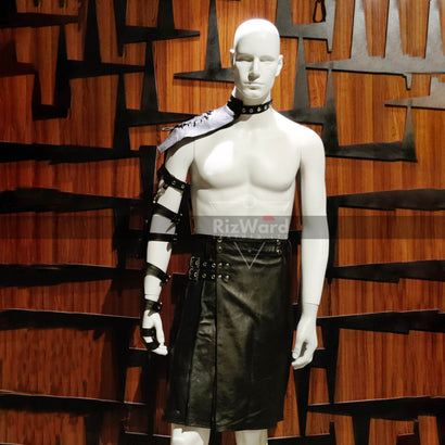 Handmade Mens Genuine Leather Ancient Gladiator Armor With Kilt