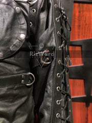 Premium BDSM Leather Strait Jacket With Bondage Shorts for Men